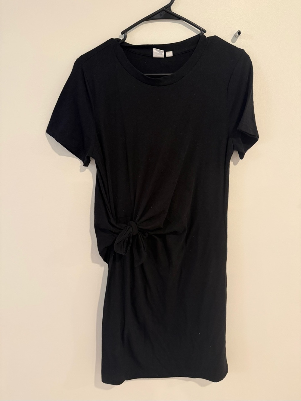 GAP Black T-Shirt Dress with Knot Detail